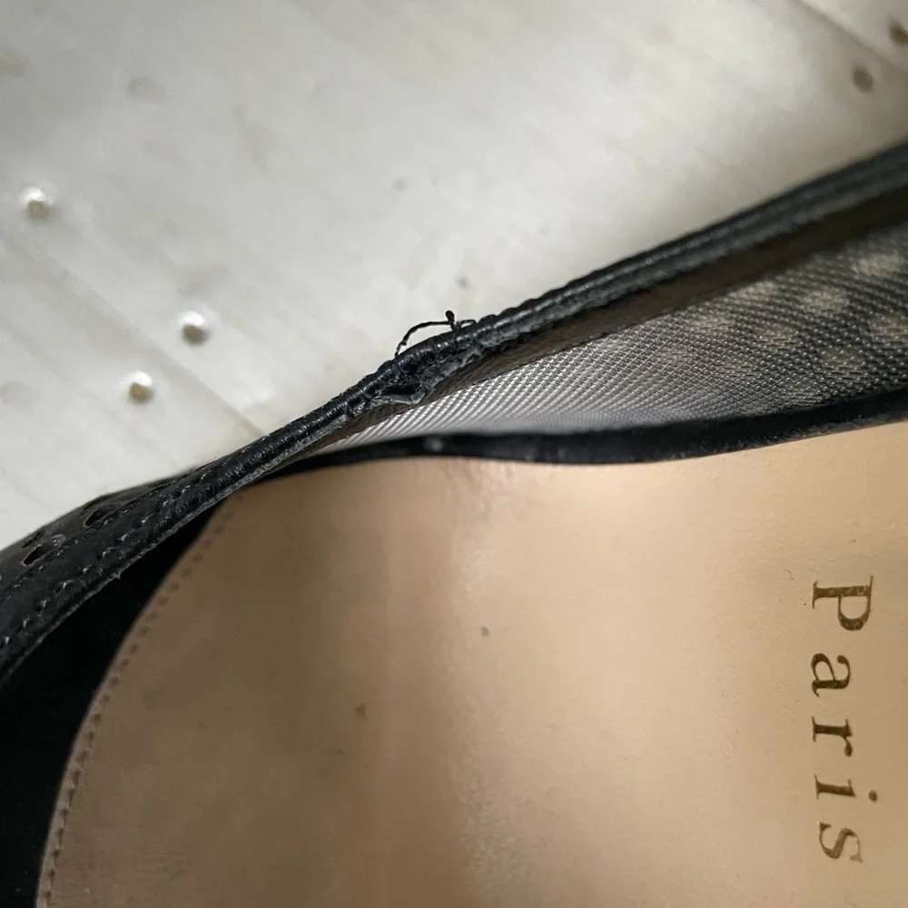 christian louboutin guni black leather gold spike stiletto sz 38.5 preowned